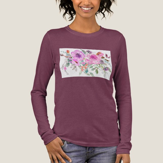 Watercolor Bouquet Tri-Blend Shirt (Front)