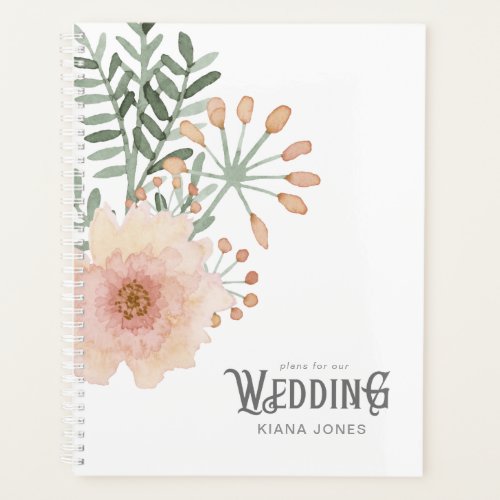 Watercolor Bouquet Wedding Blush ID654 Planner