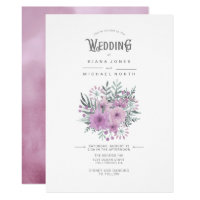Watercolor Bouquet Wedding Lilac ID654 Invitation