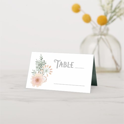 Watercolor Bouquet Wedding Table Blush ID654 Place Card