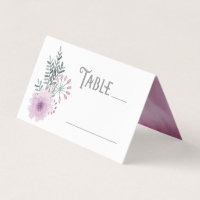 Watercolor Bouquet Wedding Table Lilac ID654 Place Card