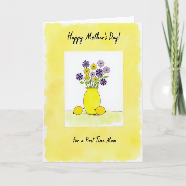 Watercolor Bouquet Yellow Card (Front)