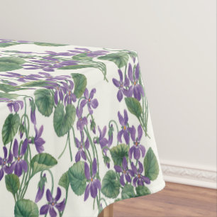 Watercolor bouquets of violets tablecloth
