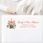 Watercolor Bow Mistletoe Christmas Return Address Label<br><div class="desc">PreppyPrint.com - Celebrate Christmas in style! Add your personalized touch. Transfer this design onto the products of your choice too! Please visit my designer store,  PreppyPrint.com,  for coordinating items.</div>