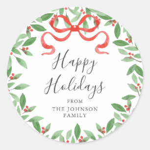 Watercolor Bow Personalized Gift Sticker