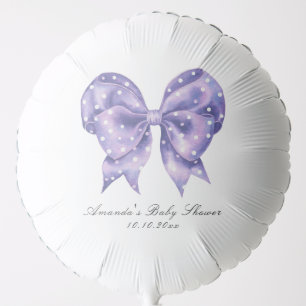 Watercolor Bow Polka Dot Baby Shower Balloon