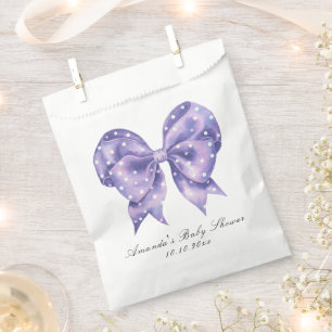 Watercolor Bow Polka Dot Baby Shower Favor Bag