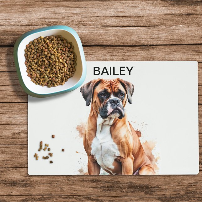 Watercolor Boxer Dog Food Mat (Creator Uploaded)