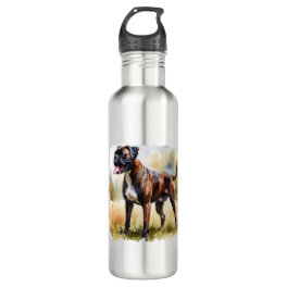 Watercolor Boxer Dog Stainless Steel Water Bottle