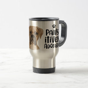 Watercolor Boxer funny dog quote Travel Mug