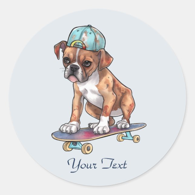 Watercolor Boxer Sticker (Front)