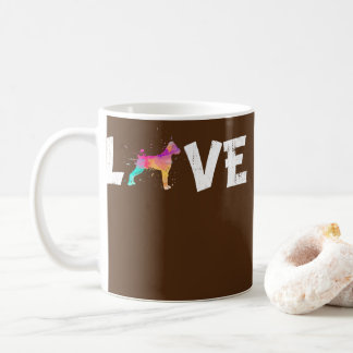 Watercolor Boxer Uncropped Ears Mom Dog Mom Love  Coffee Mug