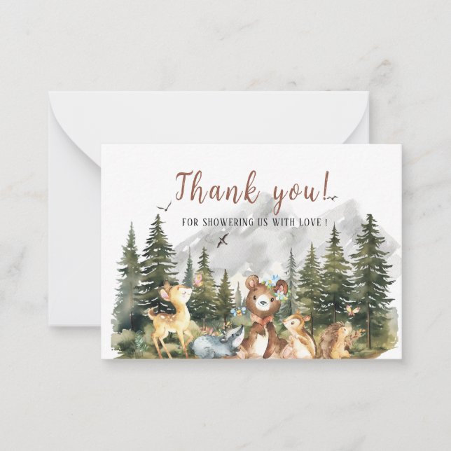 Watercolor Boy Adventure Begin  Thank You  Note Card (Front)