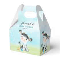 Watercolor Boy Cow Baby Shower Farm Favor Boxes