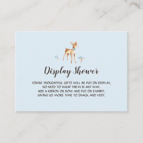 Watercolor Boy Deer with Mushrooms Display Shower Enclosure Card