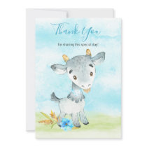 Watercolor Boy Goat Farm Thank You Card