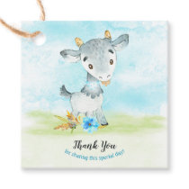 Watercolor Boy Goat Farm Thank You Favor Tags