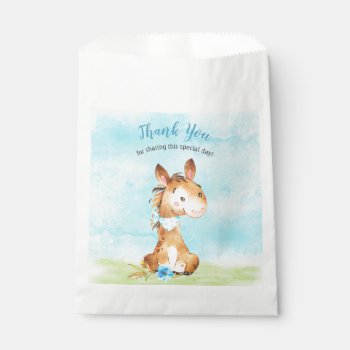 Watercolor Boy Horse Baby Shower Farm Thank You Favor Bag by SpecialOccasionCards at Zazzle