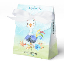 Watercolor Boy Rooster Baby Shower Farm Favor Boxes