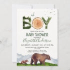 Watercolor Boy Woodland Baby Shower 