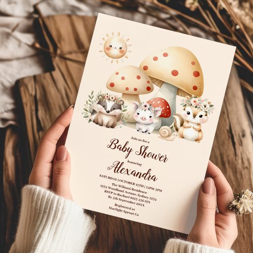 Watercolor Boy Woodland Baby Shower Invitation