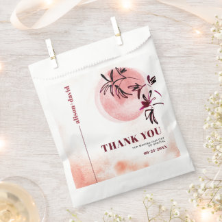 Watercolor branch Japandi Thank You wedding Favor Bag