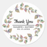 White and Black Greenery Wedding Envelope Stickers