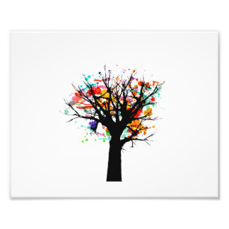 Watercolor branchy tree design photo print