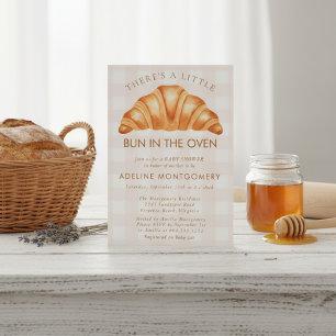 watercolor bread Bun in the Oven Baby Shower Invitation