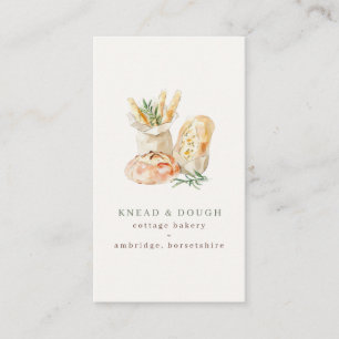 Watercolor Bread Cottage Bakery Business Card