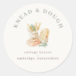 Watercolor Bread Cottage Bakery  Classic Round Sticker
