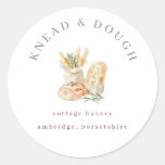 Watercolor Bread Cottage Bakery  Classic Round Sticker