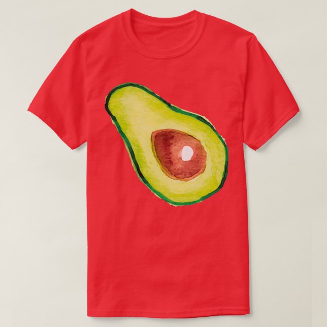 Watercolor Breakfast Avocado T-Shirt (Design Front)