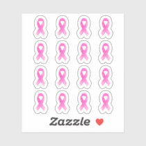 Watercolor Breast Cancer Awareness Pink Ribbon Sticker