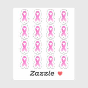 Watercolor Breast Cancer Awareness Pink Ribbon Sticker