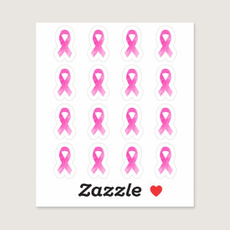 Watercolor Breast Cancer Awareness Pink Ribbon Sticker