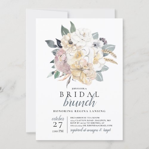 Watercolor Bridal Brunch Bouquet Invitation