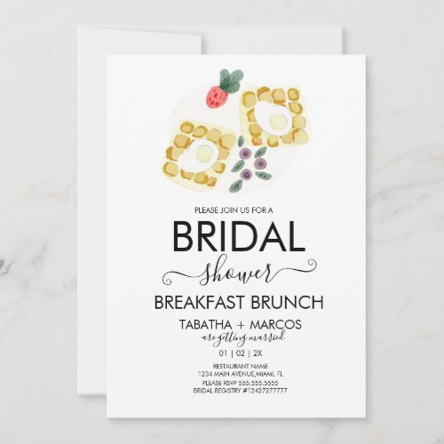 Watercolor Bridal Shower Breakfast Eggs Brunch Invitation
