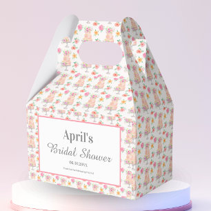 Watercolor Bridal Shower Cake Roses Thank You Favor Boxes