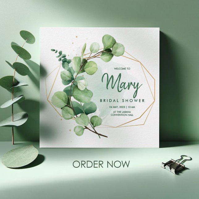 Watercolor Bridal Shower Elegant Garden Modern  Invitation (Watercolor Bridal Shower Elegant Garden Modern Invitation)