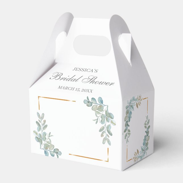 Watercolor Bridal Shower Favor Box (Front Side)
