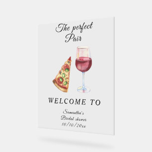 Watercolor Bridal shower Perfect Pair Welcome  Acrylic Sign