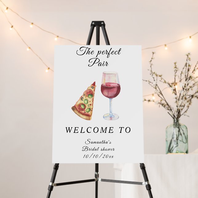 Watercolor Bridal shower Perfect Pair Welcome  Foam Board (In Situ (Stand))