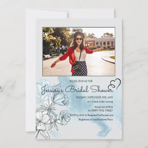 Watercolor Bridal Shower PHOTO Invitation