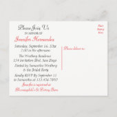 Watercolor Bridal Shower Red Pink Heart Invitation (Back)