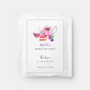 Watercolor Bridal Shower Tea Party Purple Chic Bag Drink Mix
