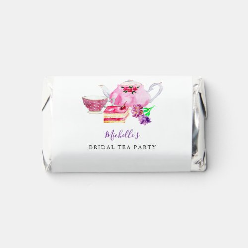 Watercolor Bridal Shower Tea Party Purple Chic Hersheys Miniatures