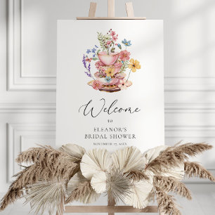Watercolor Bridal Shower Tea Party Welcome Foam Board