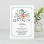 Watercolor Bridal Shower Tea Wedding Shower Invite (Standing Front)