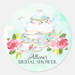 Watercolor Bridal ShowerTea Party Sticker